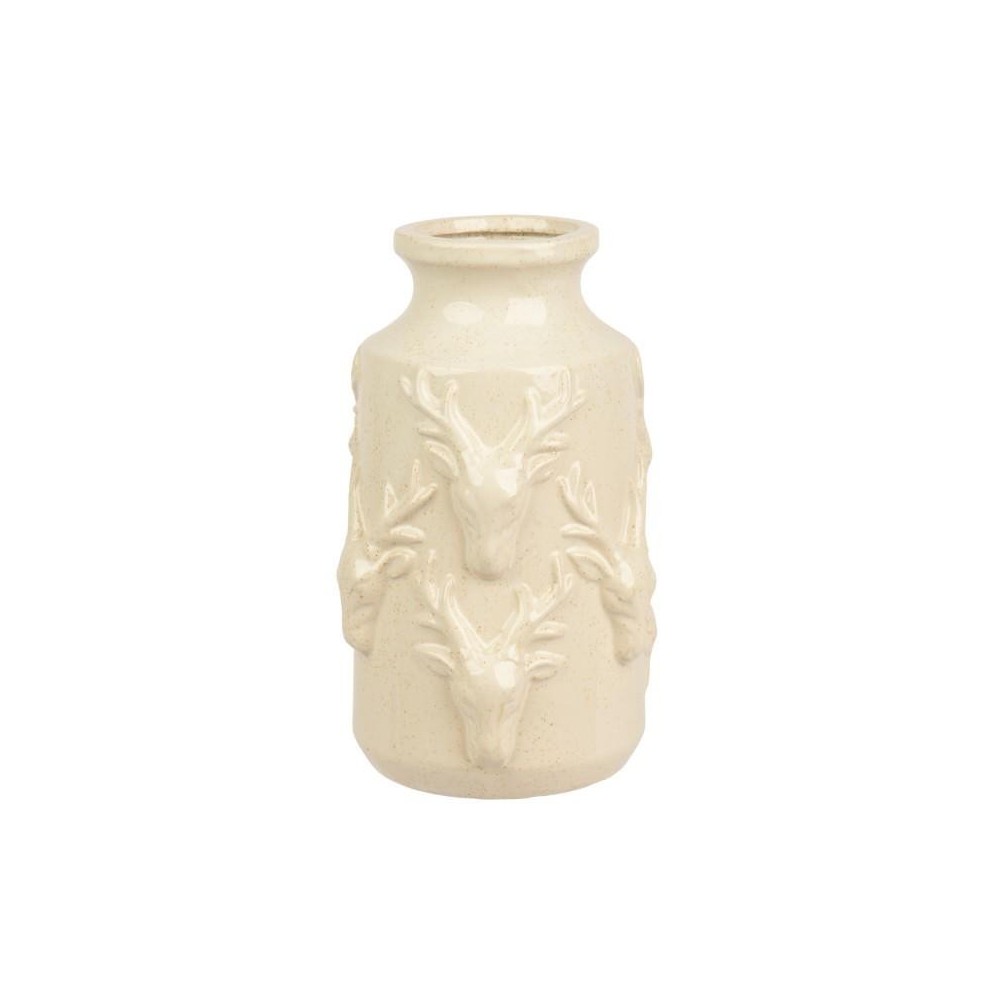 VASO PORCELLANA CERVO IN RILIEVO H.24.5